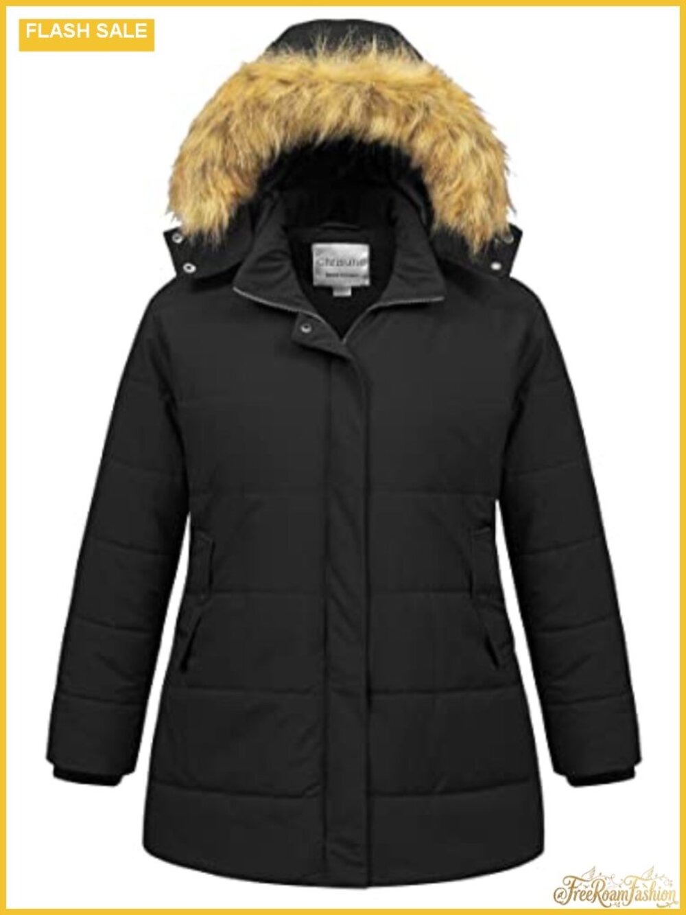 Plus Size Winter Coat Waterproof Long Puffer Jacket Warm Parka Removable Fur